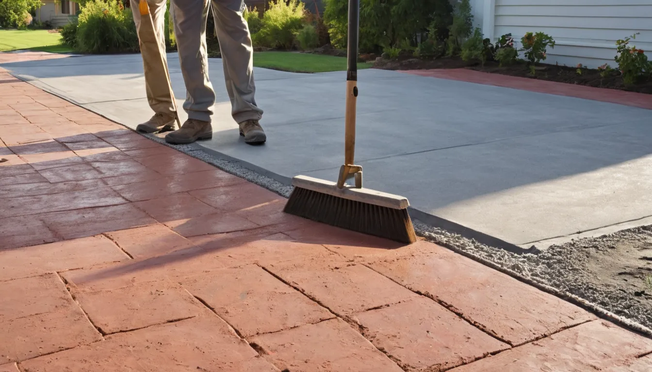 A freshly poured concrete driveway beside a ranch home in Eagle